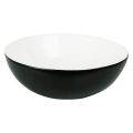 Umywalka ceramiczna nablatowa czarno-biała 38x38